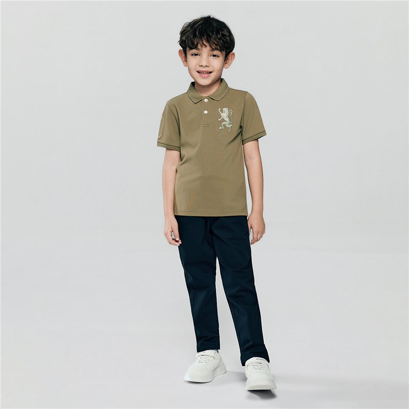 Junior's Slim Fit Lion Embroidered Cotton Polo - Image 2