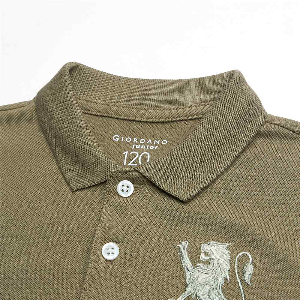 Junior's Slim Fit Lion Embroidered Cotton Polo - Image 7
