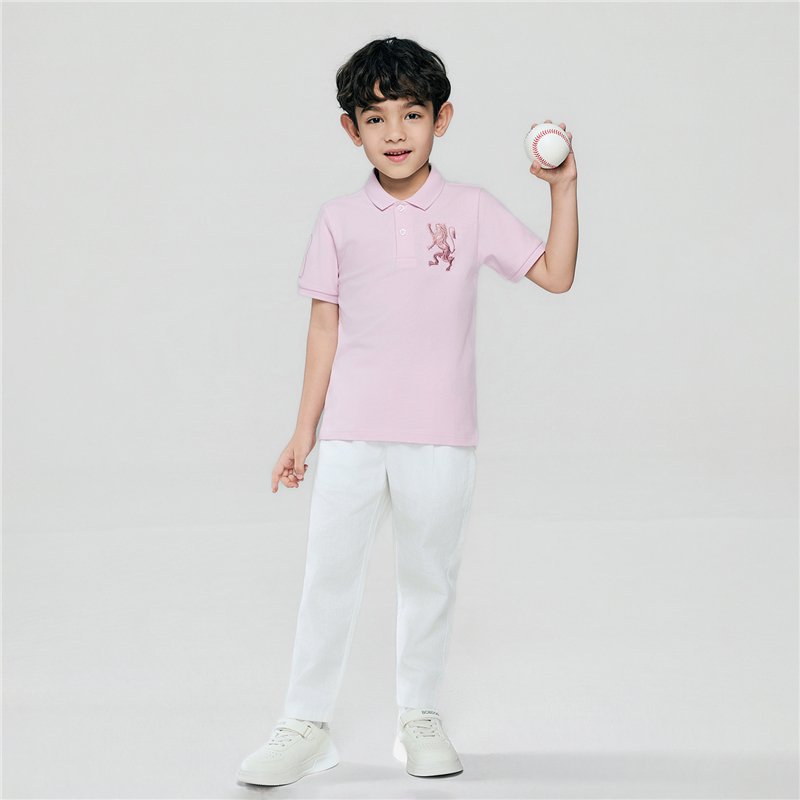 Junior's Slim Fit Lion Embroidered Cotton Polo - Image 2