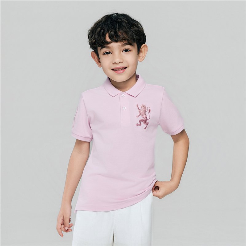 Junior's Slim Fit Lion Embroidered Cotton Polo - Image 3