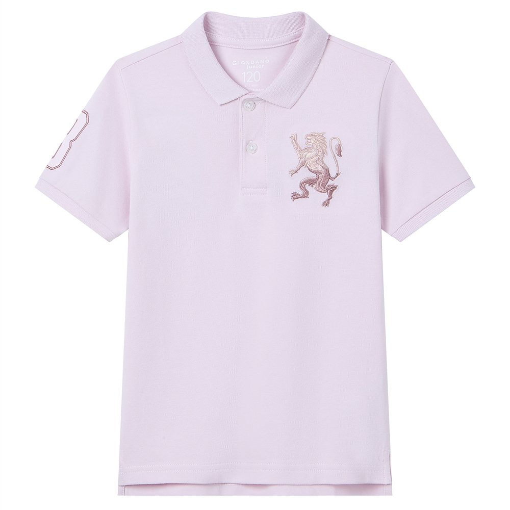Junior's Slim Fit Lion Embroidered Cotton Polo - Image 5