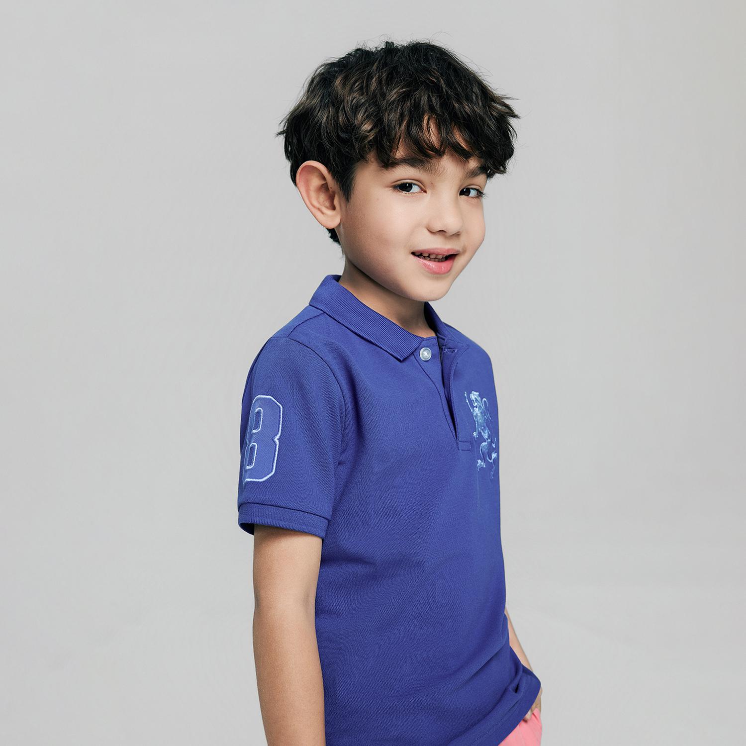 Junior's Slim Fit Lion Embroidered Cotton Polo - Image 5