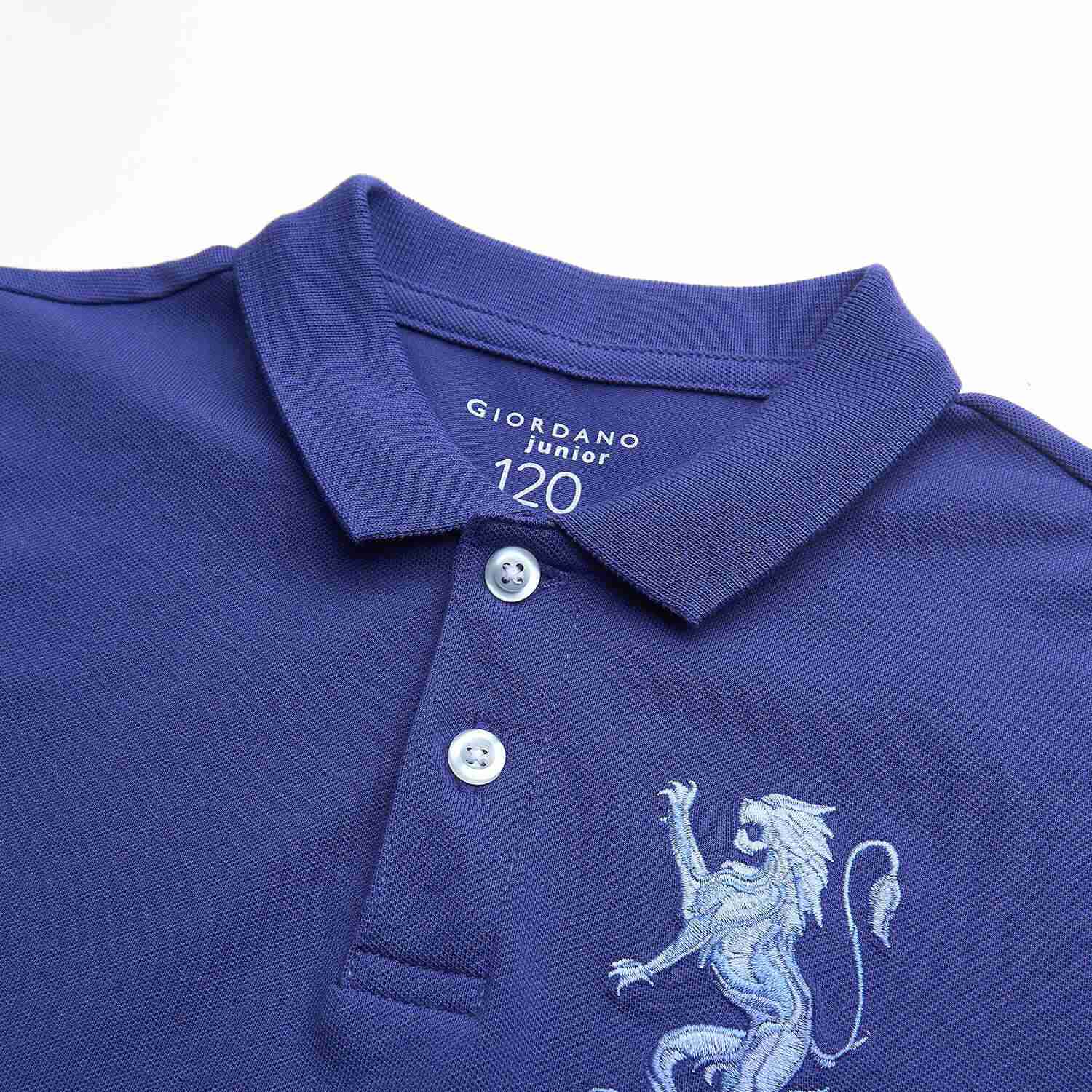 Junior's Slim Fit Lion Embroidered Cotton Polo - Image 8