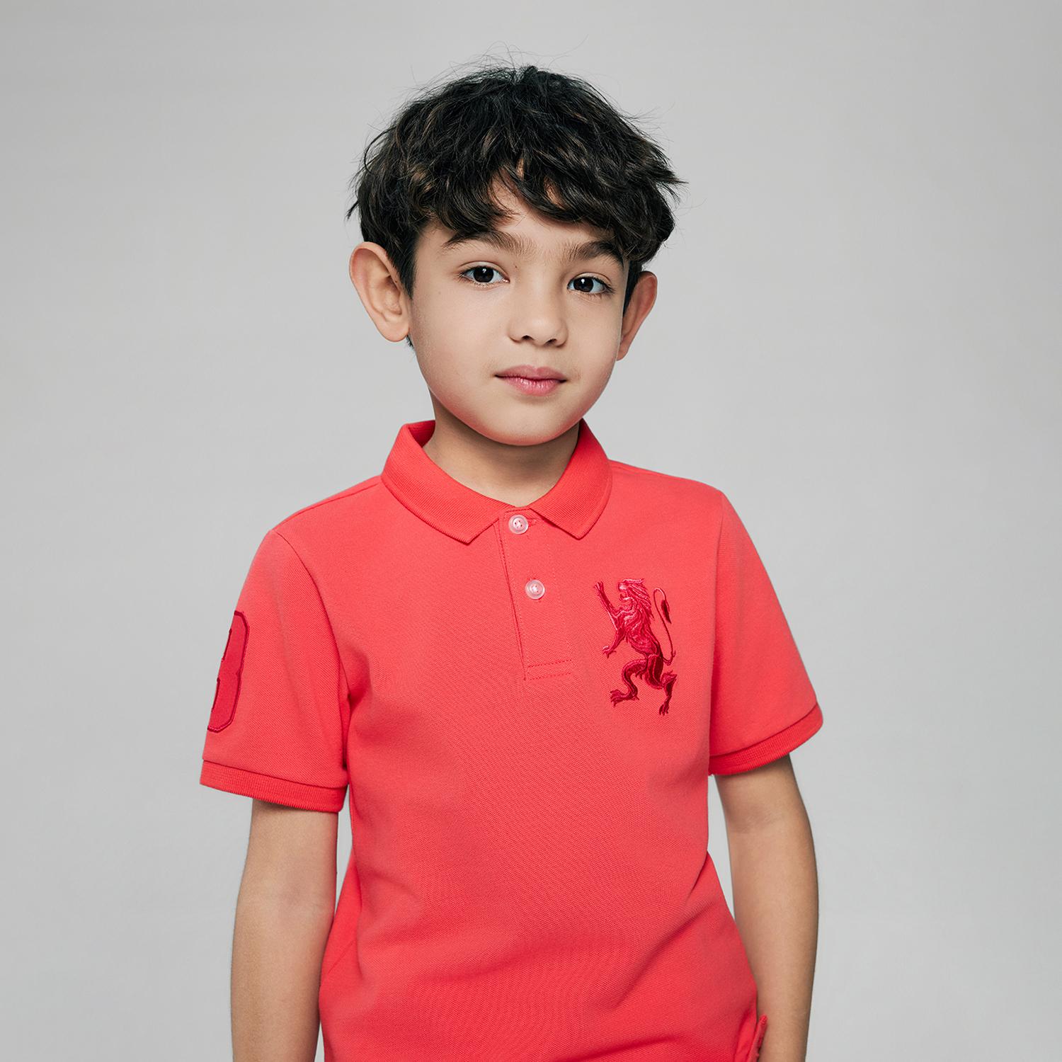 Junior's Slim Fit Lion Embroidered Cotton Polo - Image 5