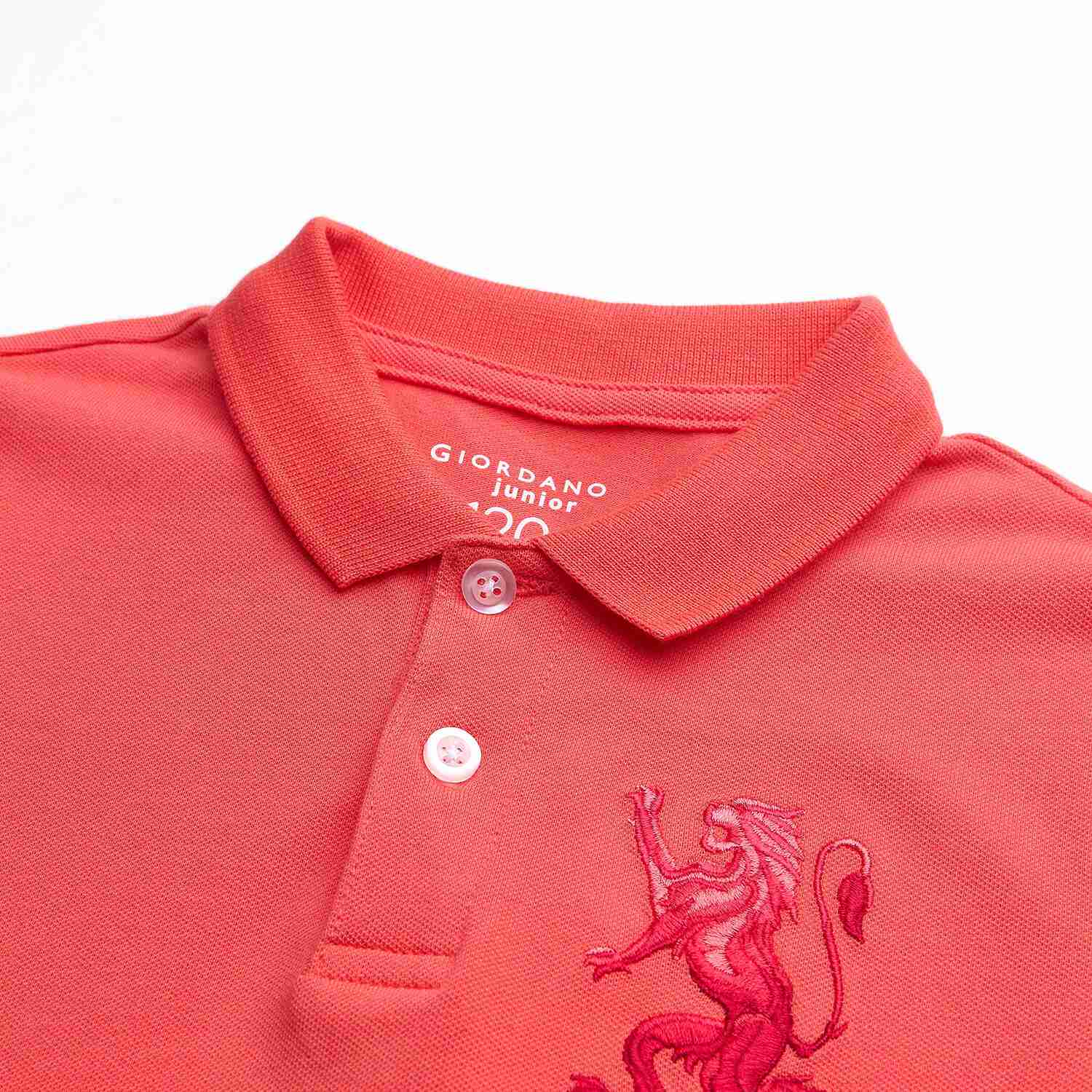 Junior's Slim Fit Lion Embroidered Cotton Polo - Image 8
