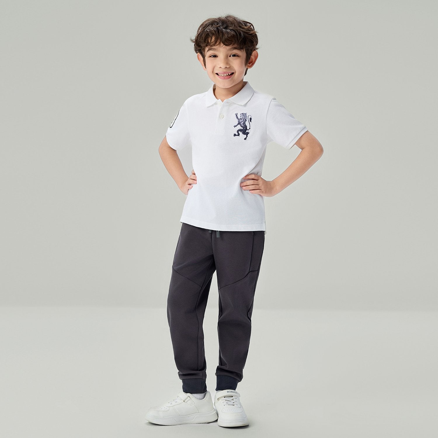 Junior's Slim Fit Lion Embroidered Cotton Polo - Image 2