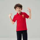 Junior's Slim Fit Lion Embroidered Cotton Polo - Image 3