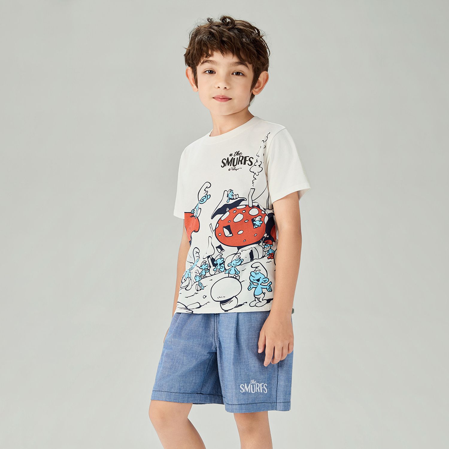 Junior's Regular Fit Smurfs Print Crew Neck Tee - Image 3