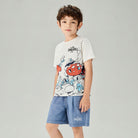 Junior's Regular Fit Smurfs Print Crew Neck Tee - Image 3