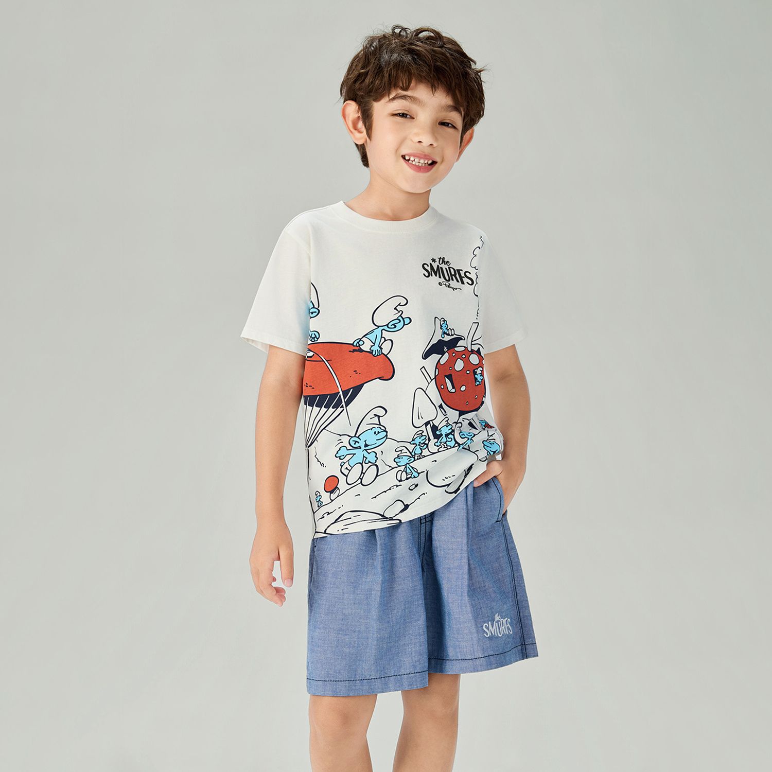 Junior's Regular Fit Smurfs Print Crew Neck Tee - Image 4