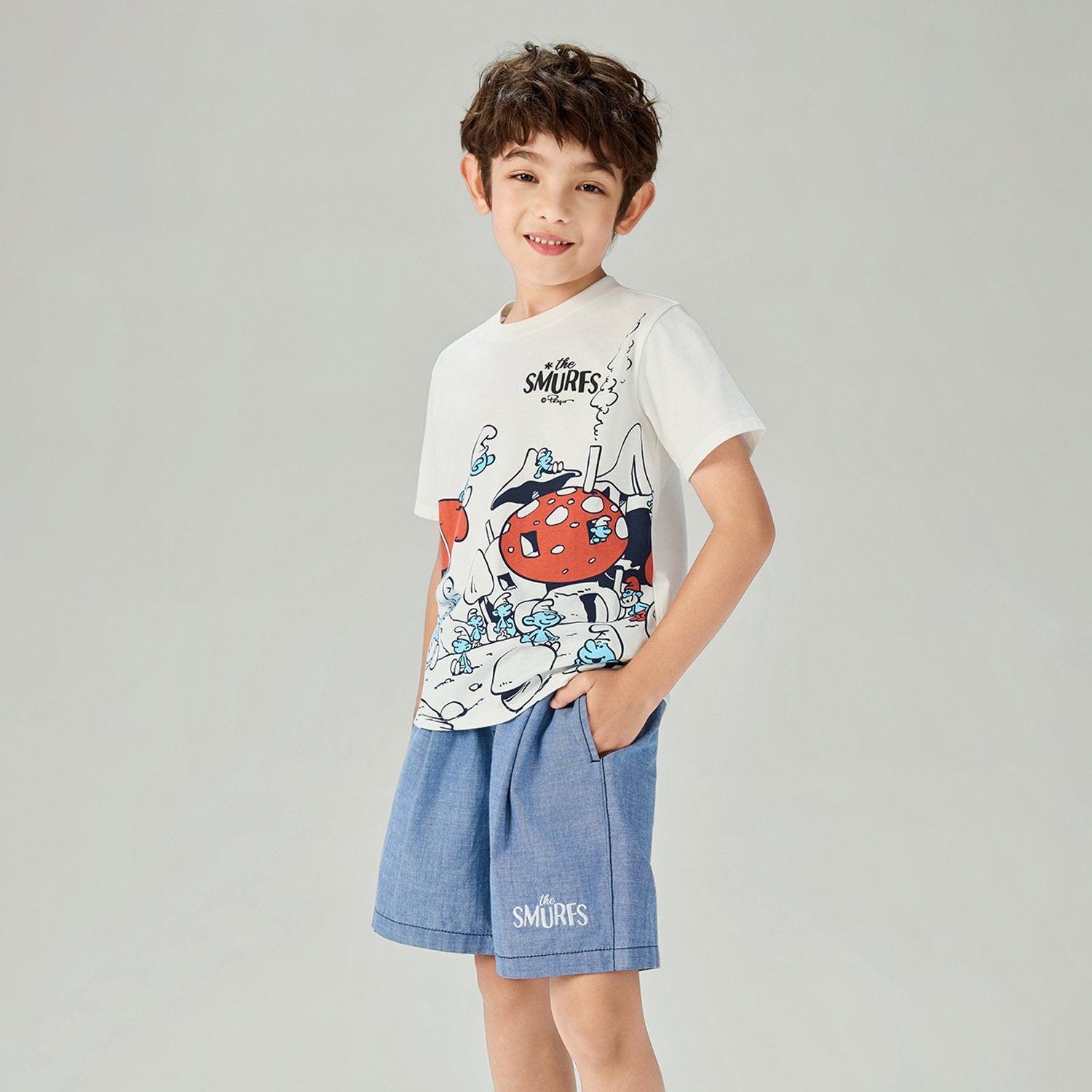 Junior's Regular Fit Smurfs Print Crew Neck Tee - Image 5