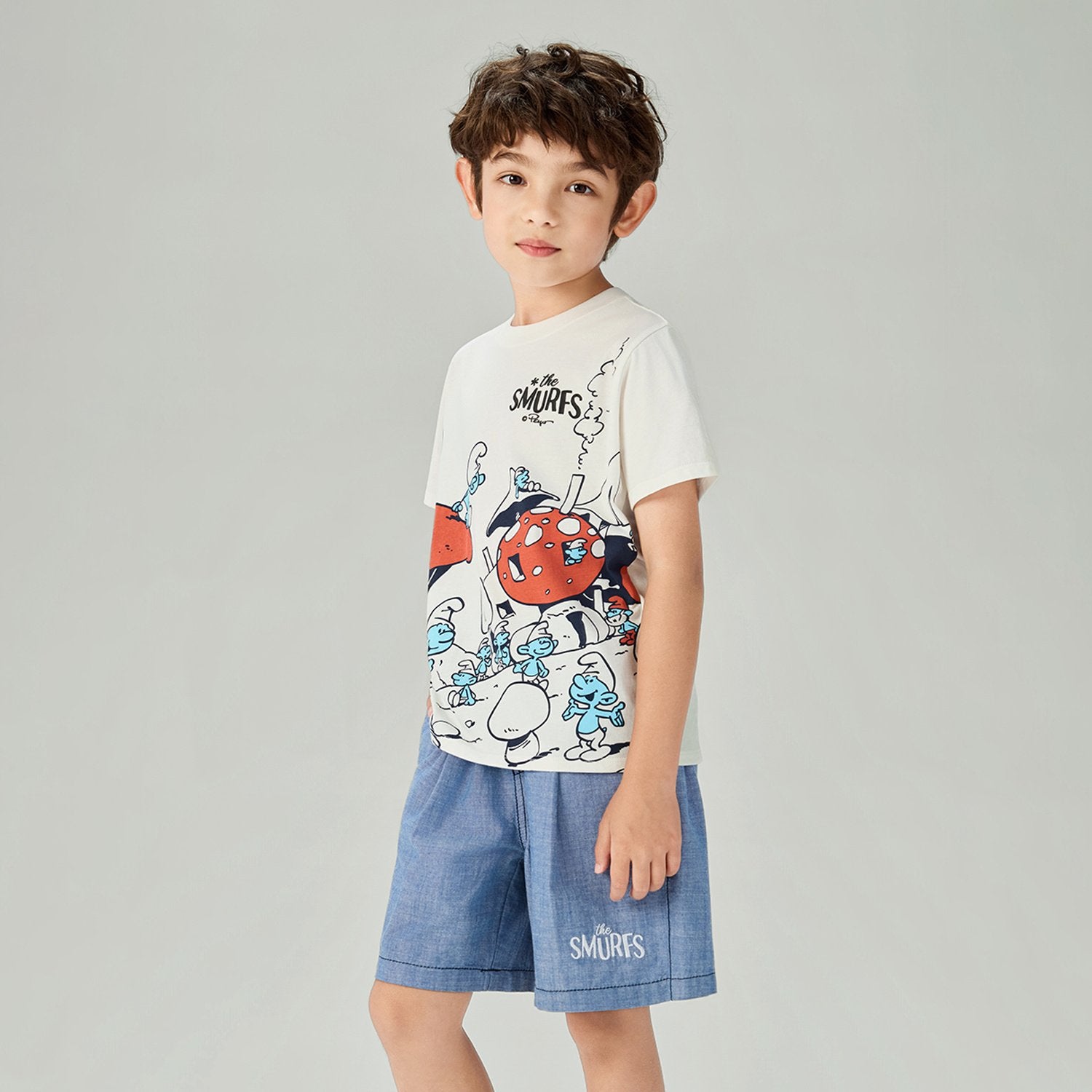 Junior's Regular Fit Smurfs Print Crew Neck Tee - Image 6