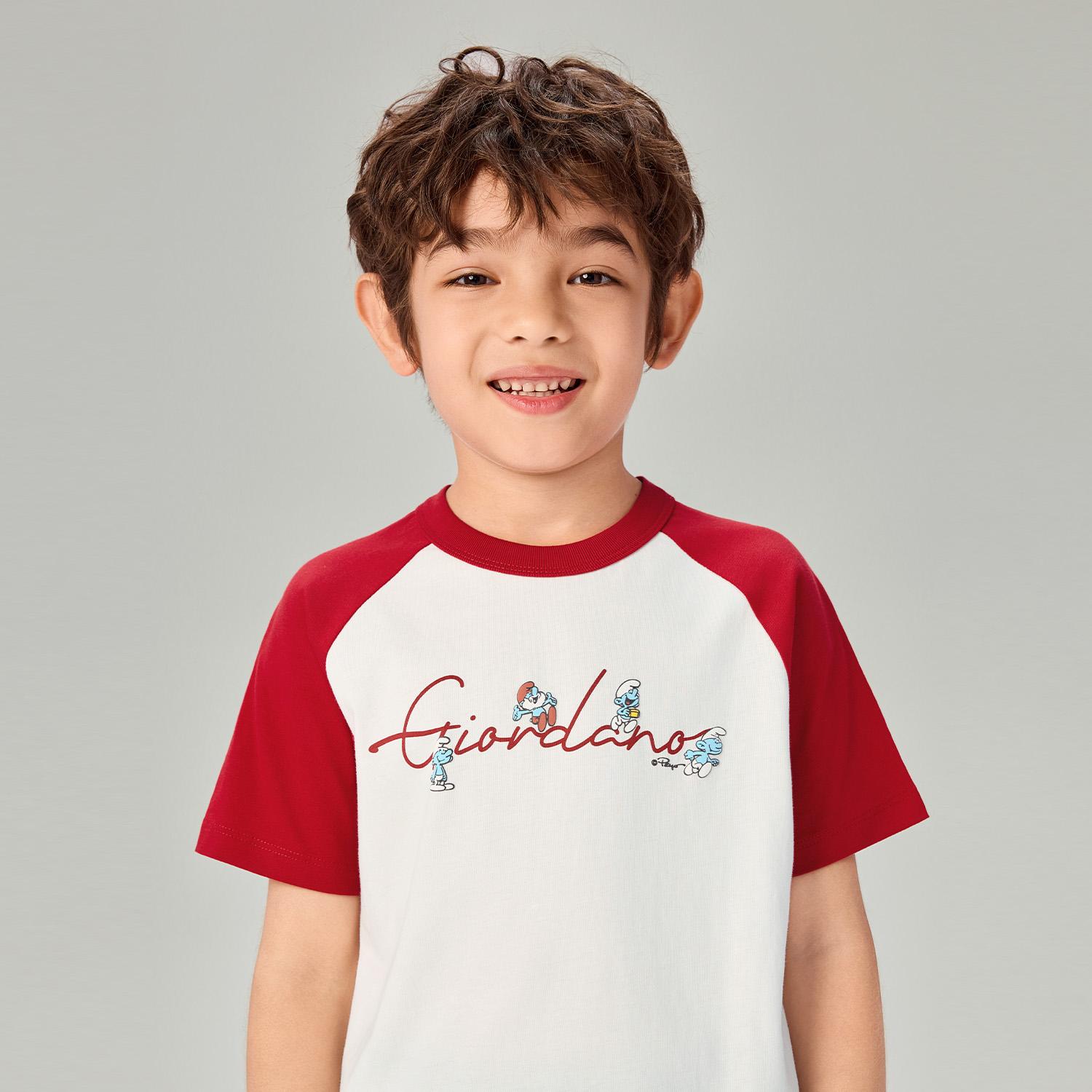 Junior's  Relaxed Fit Raglan Sleeve Smurfs Print Crew Neck Tee - Image 5