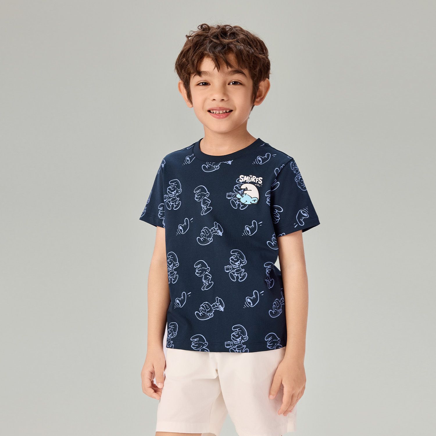 Junior's Relaxed Fit Smurfs Print Crew Neck Tee - Image 3