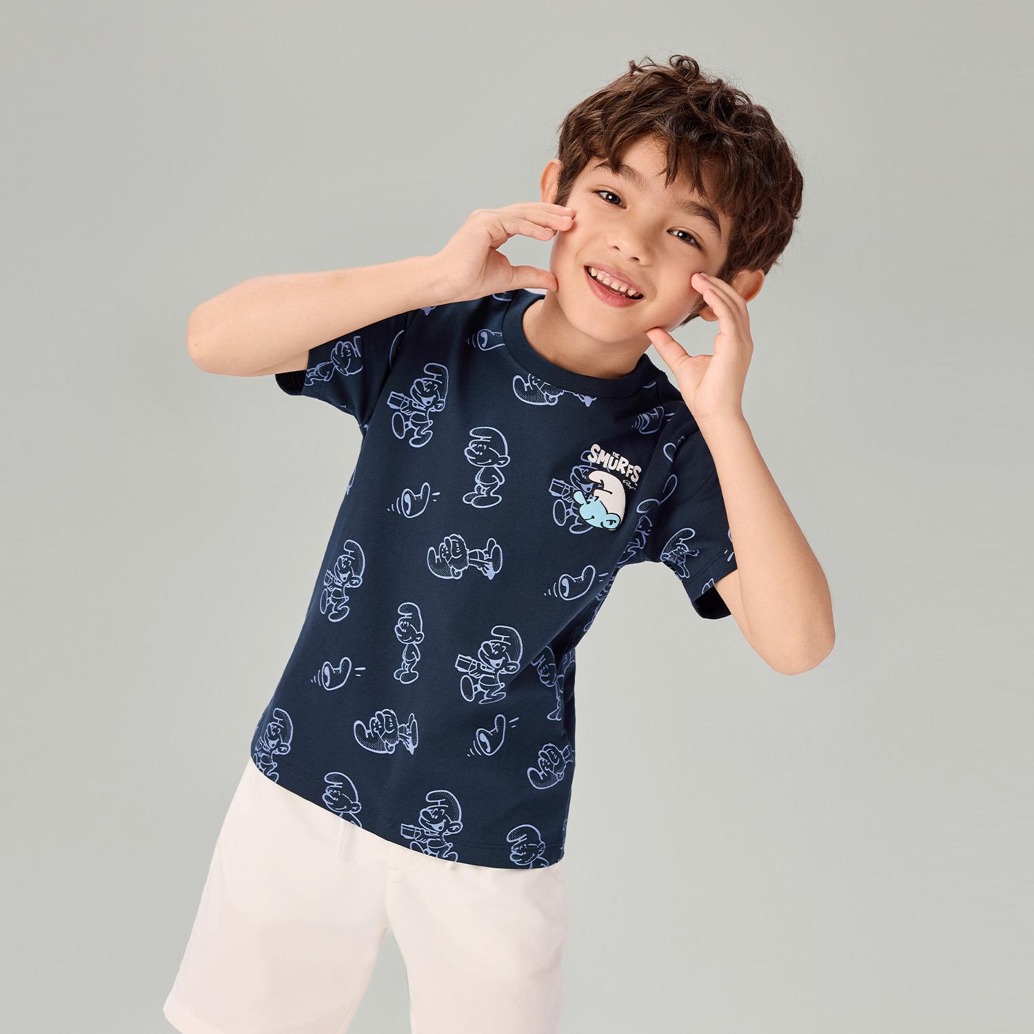 Junior's Relaxed Fit Smurfs Print Crew Neck Tee - Image 4