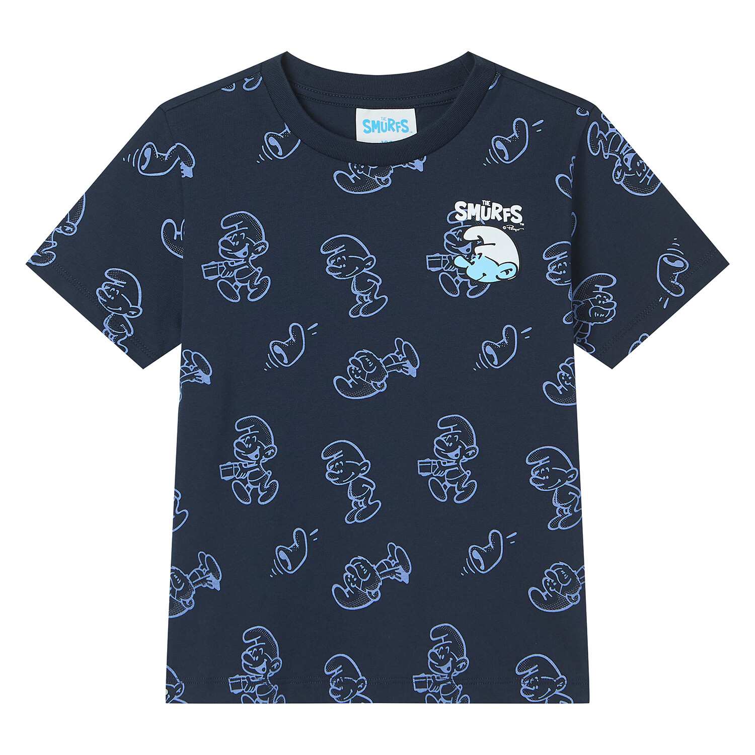 Junior's Relaxed Fit Smurfs Print Crew Neck Tee - Image 6
