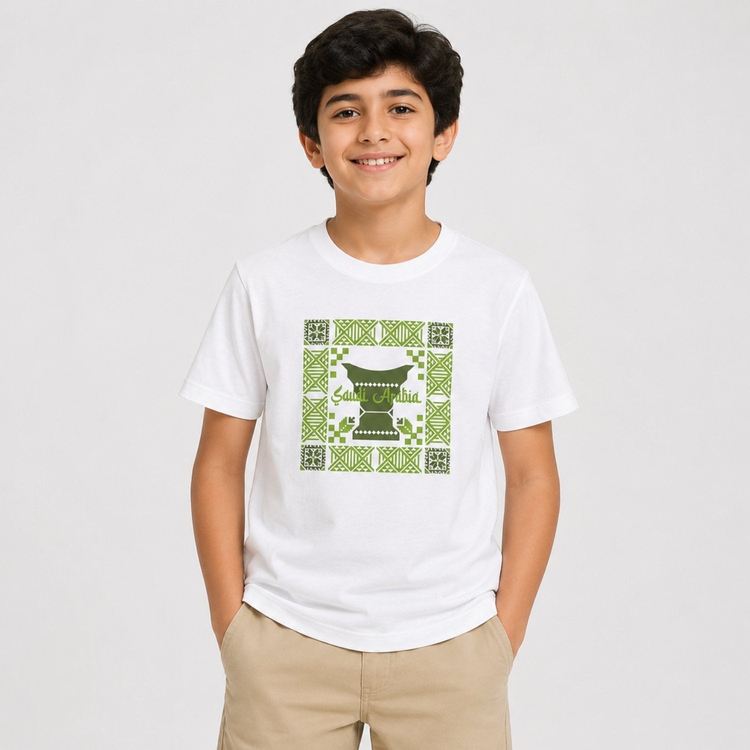 Junior Regular Fit Saudi National Day Print Tee - Image 1