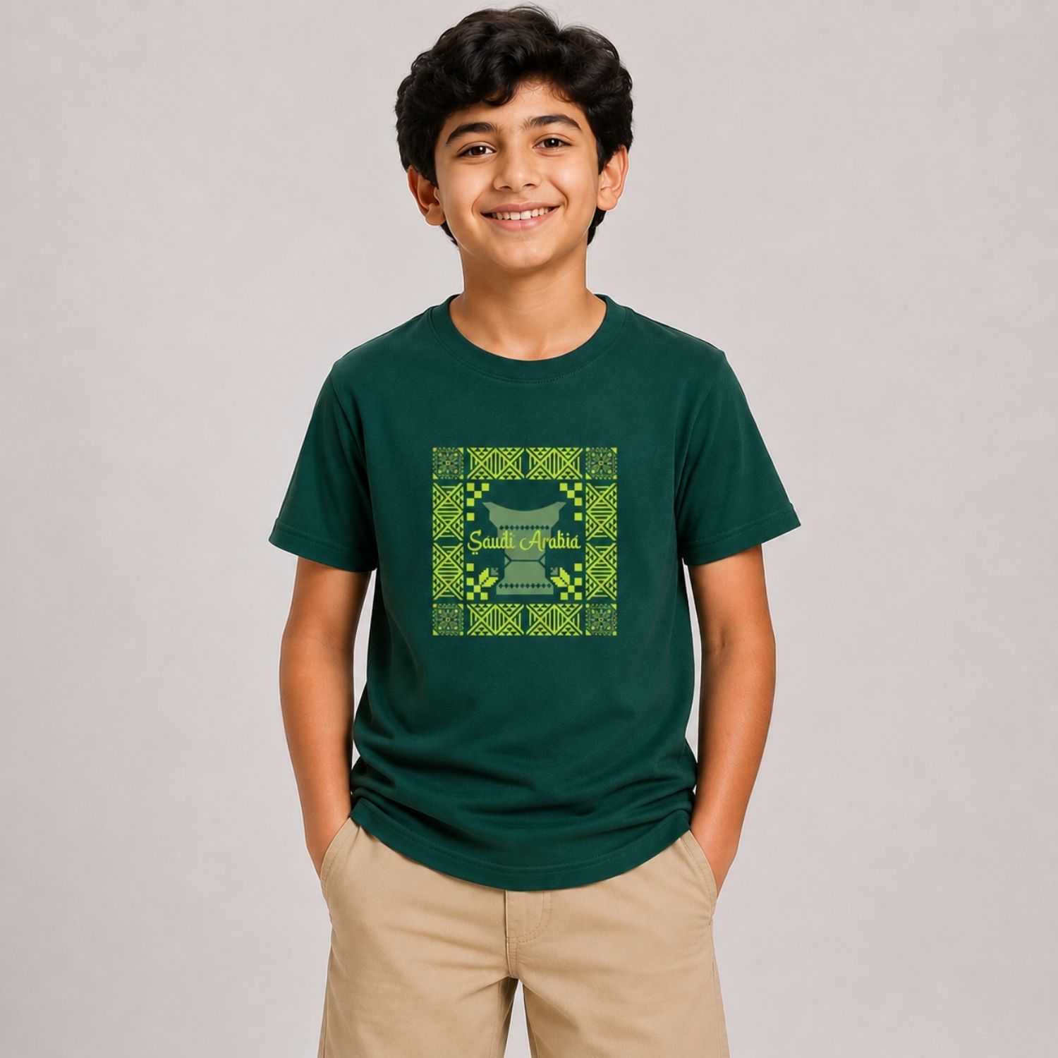 Junior Regular Fit Saudi National Day Print Tee - Image 1