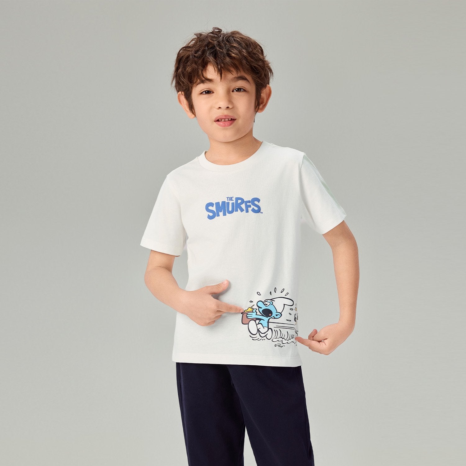Junior's Relaxed Fit Smurfs Print Crew Neck Tee - Image 7