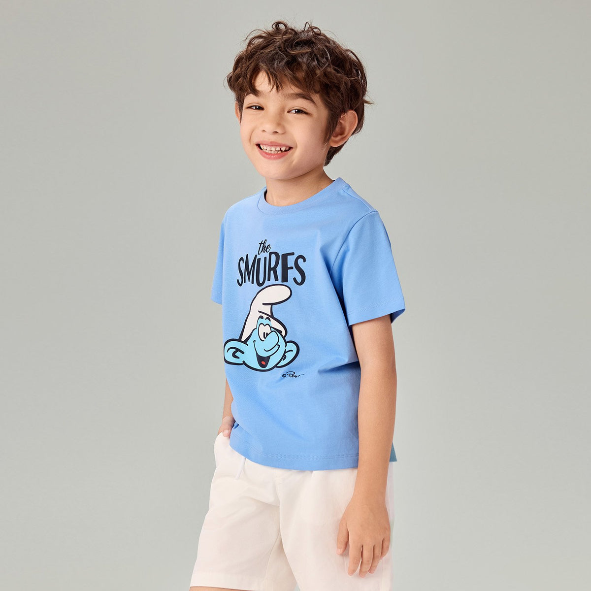Junior's Relaxed Fit Smurfs Print Crew Neck Tee - Image 2