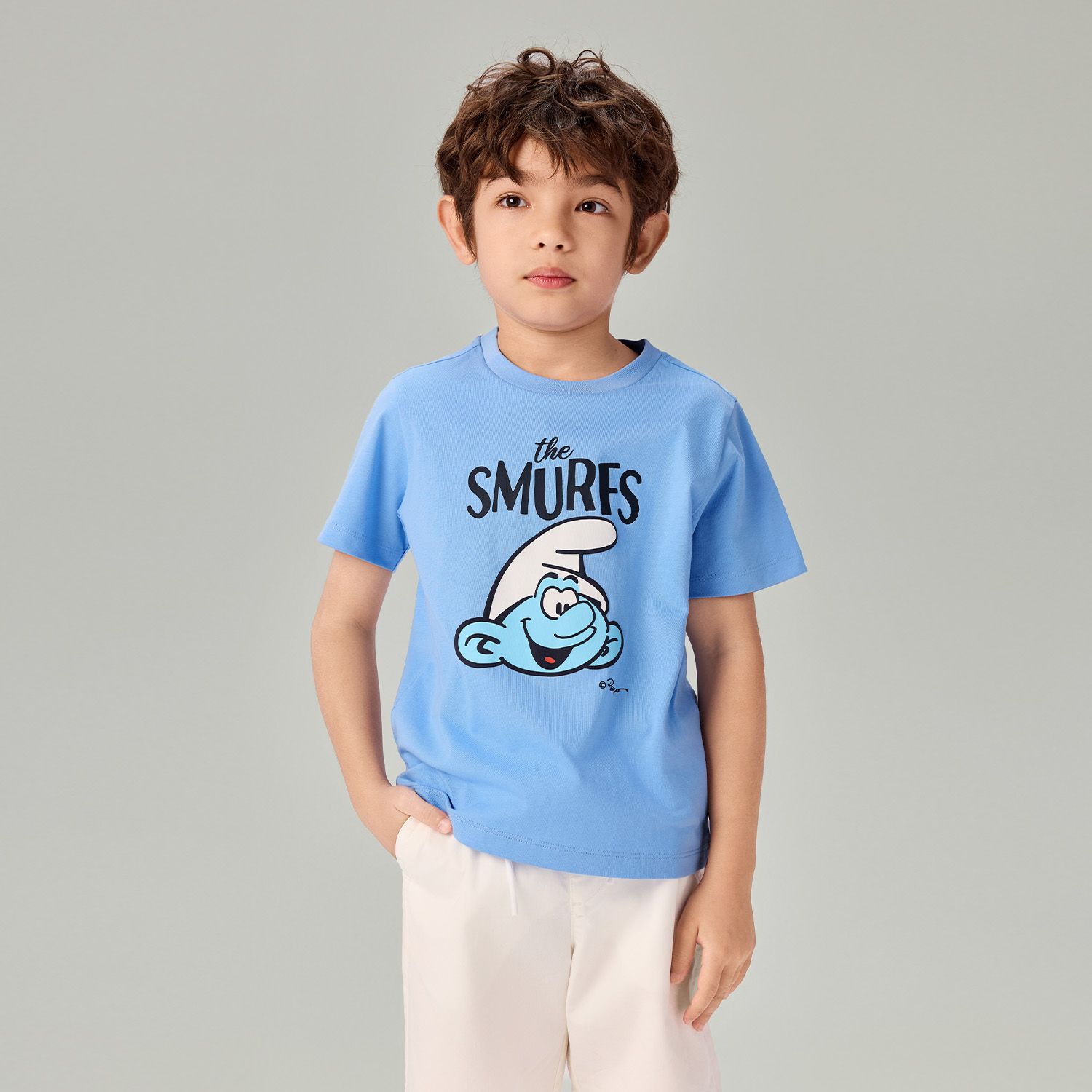 Junior's Relaxed Fit Smurfs Print Crew Neck Tee - Image 4
