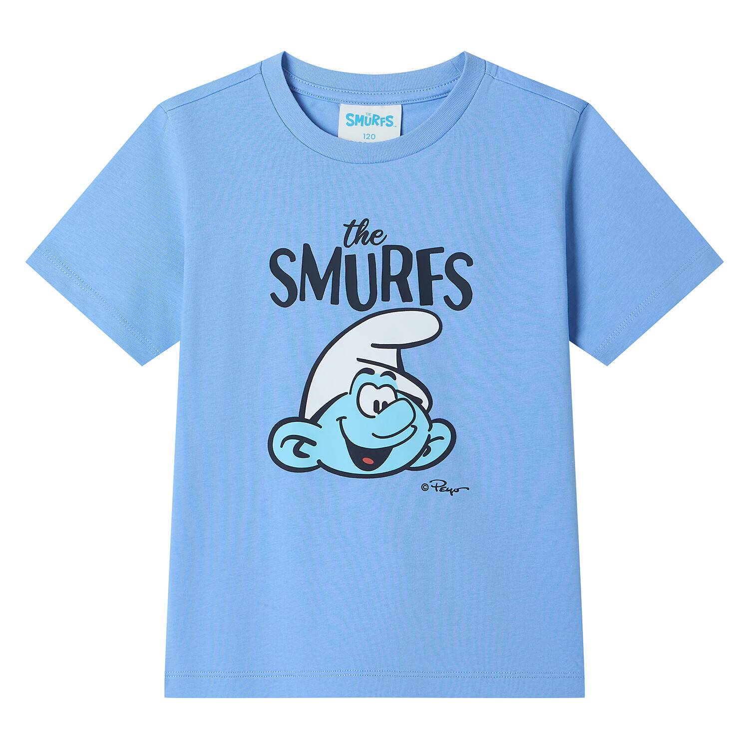Junior's Relaxed Fit Smurfs Print Crew Neck Tee - Image 7