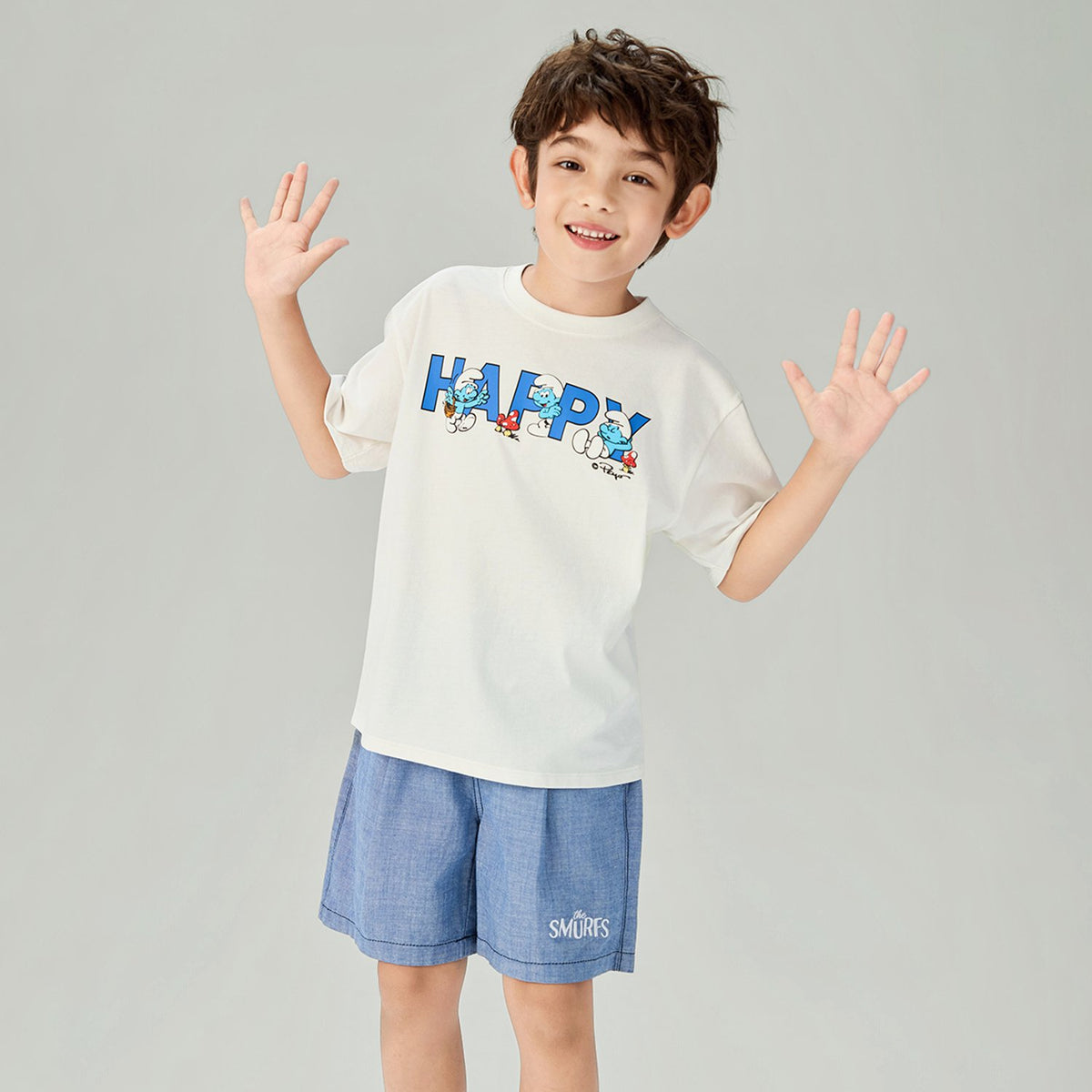 Junior's Relaxed Fit Smurfs Print Crew Neck Tee - Image 2