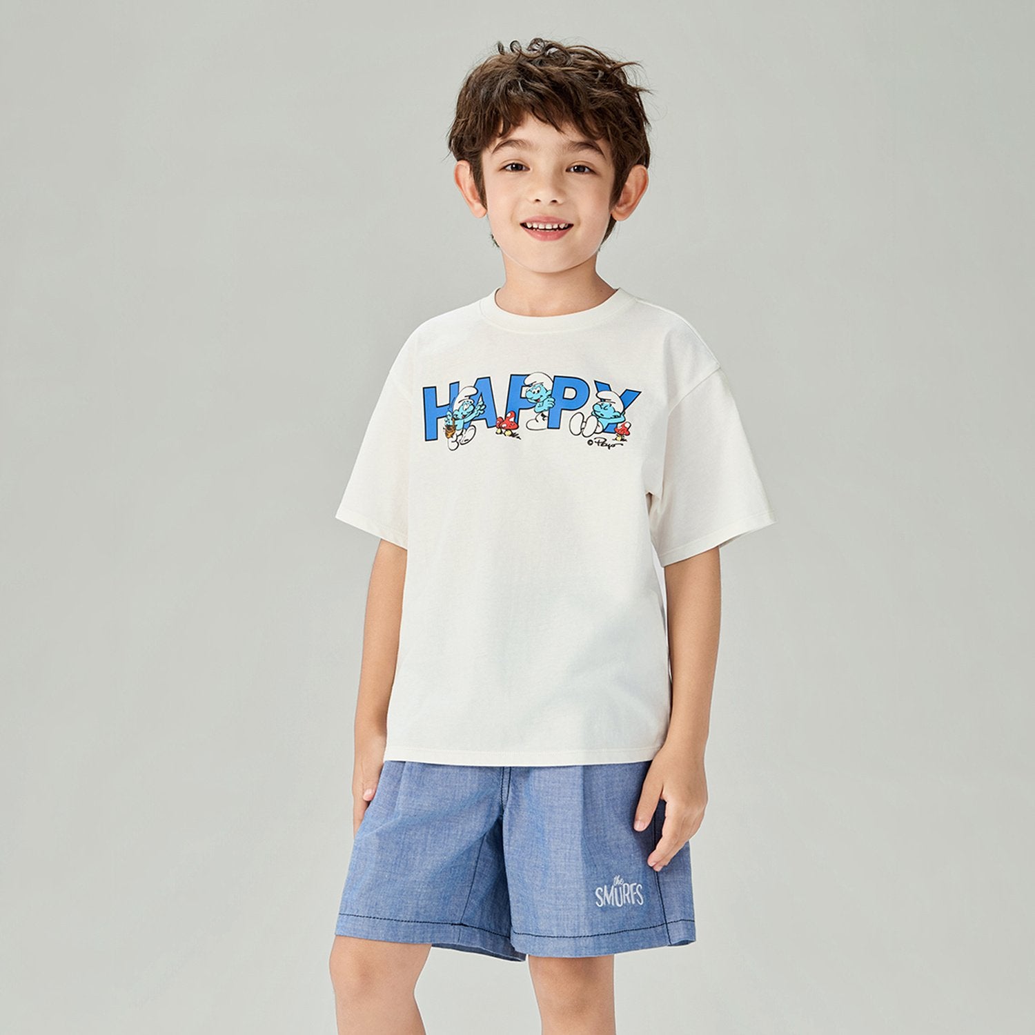 Junior's Relaxed Fit Smurfs Print Crew Neck Tee - Image 3