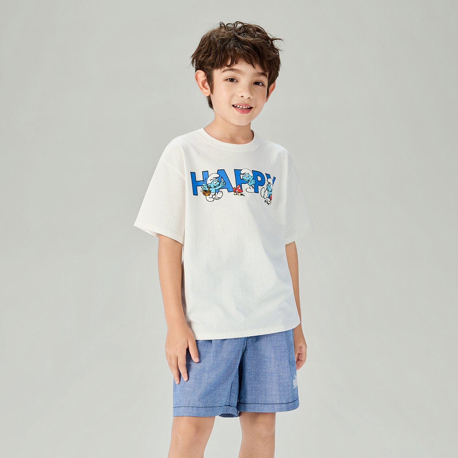 Junior's Relaxed Fit Smurfs Print Crew Neck Tee - Image 4