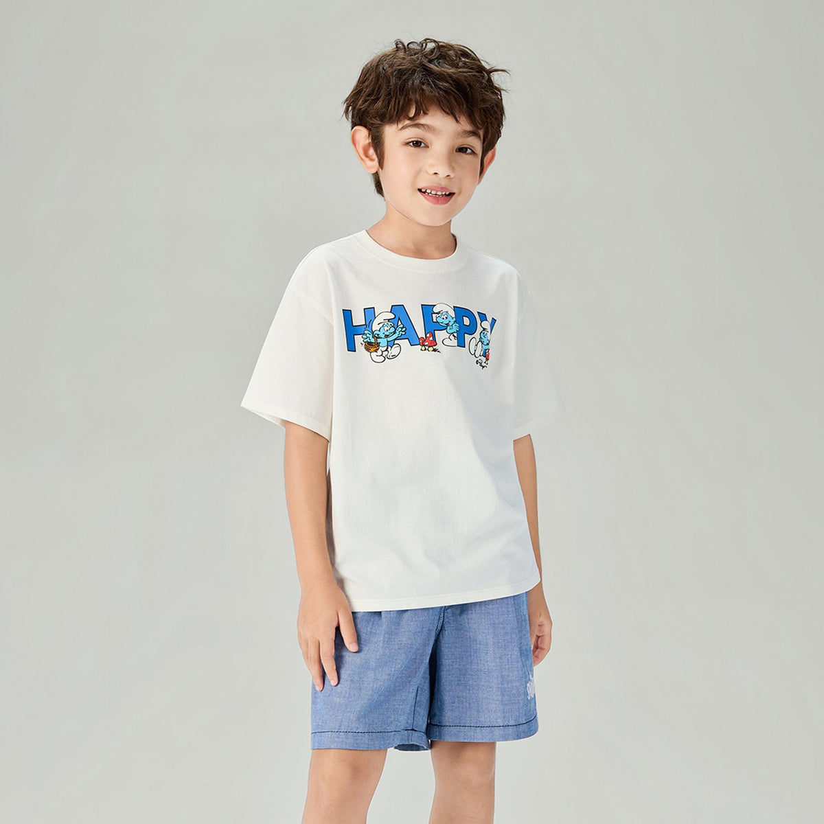 Junior's Relaxed Fit Smurfs Print Crew Neck Tee - Image 4