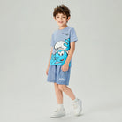 Junior's Relaxed Fit Smurfs Print Crew Neck Tee - Image 1