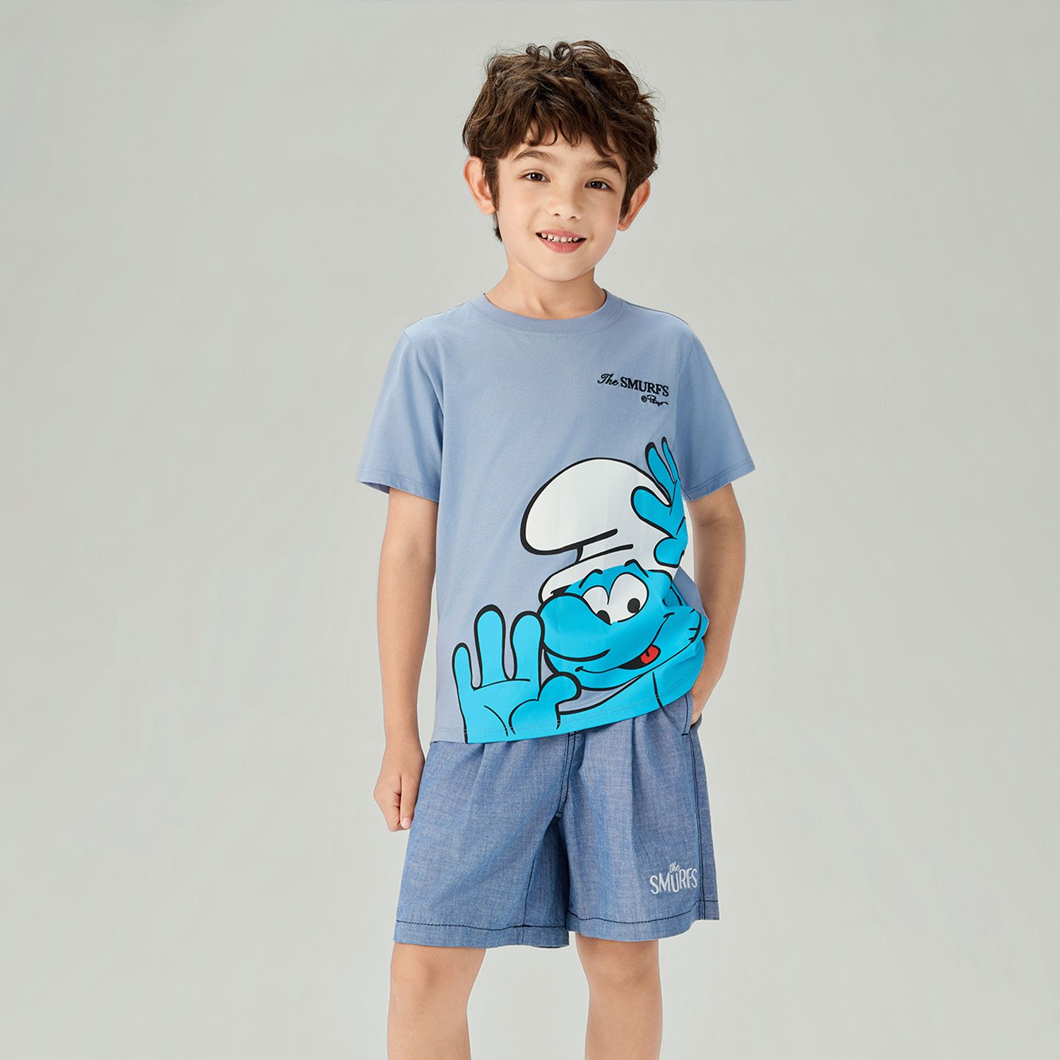 Junior's Relaxed Fit Smurfs Print Crew Neck Tee - Image 2