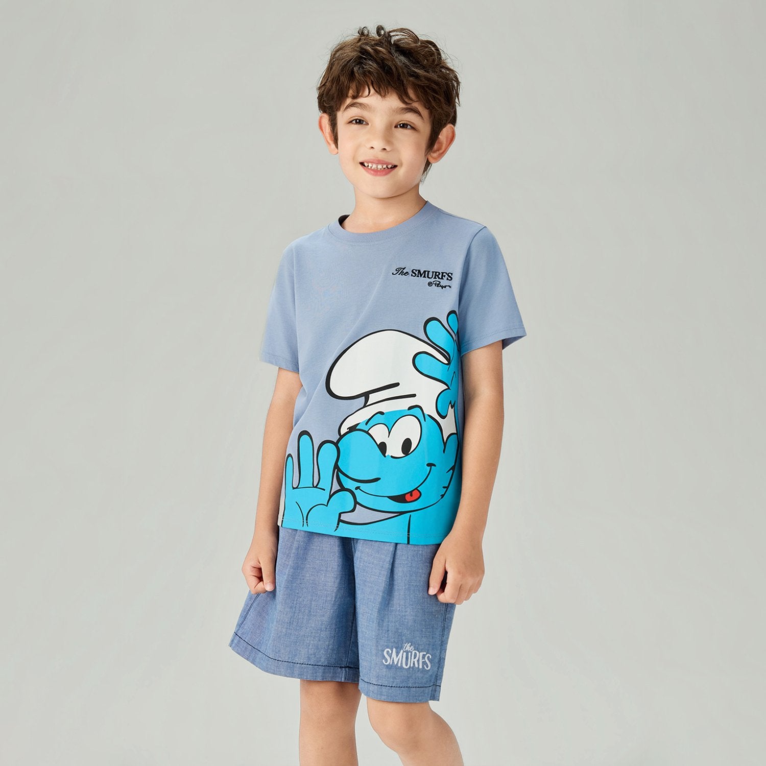 Junior's Relaxed Fit Smurfs Print Crew Neck Tee - Image 3