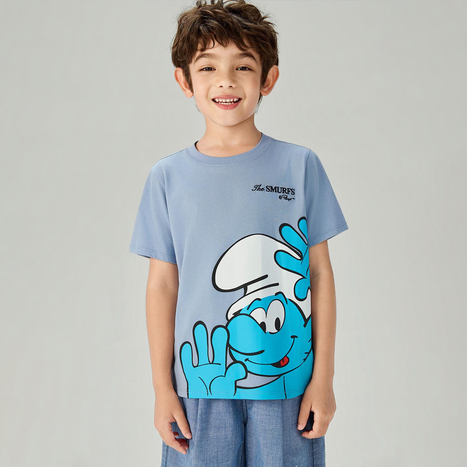 Junior's Relaxed Fit Smurfs Print Crew Neck Tee - Image 4