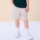 Junior's Cotton Twill Drawstring Shorts with Elastic Waist - Image 1