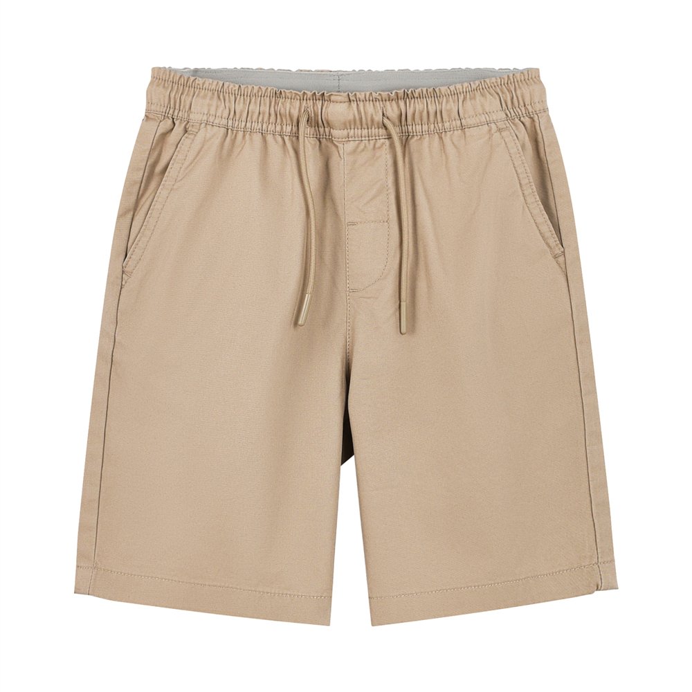 Junior's Cotton Twill Drawstring Shorts with Elastic Waist - Image 1