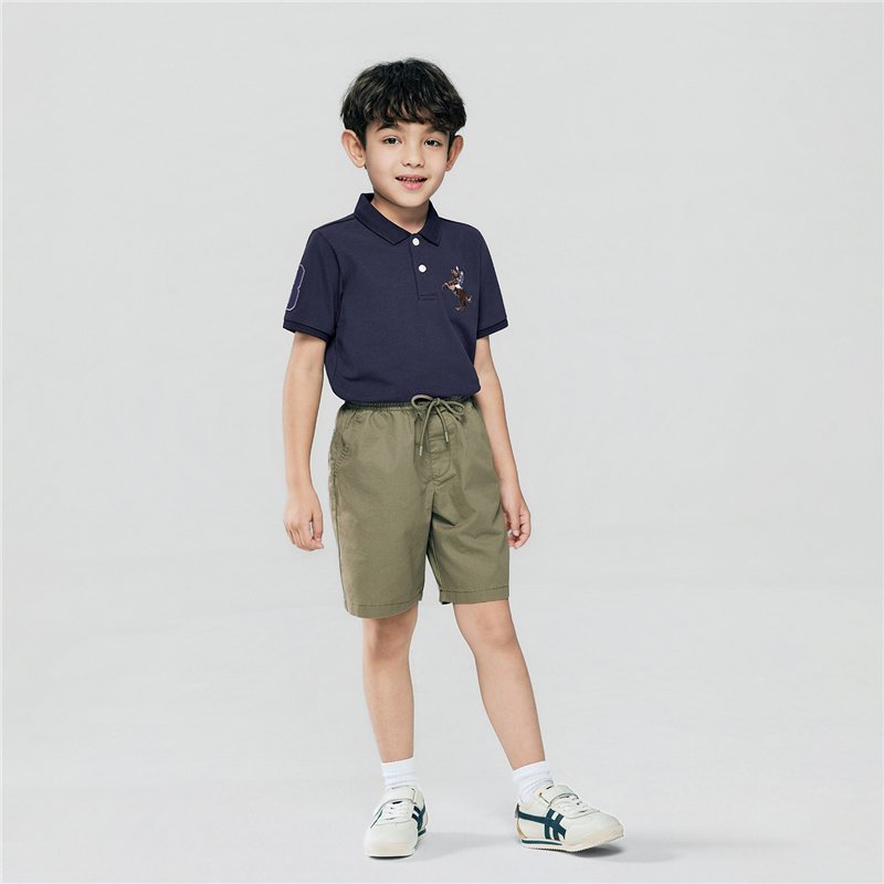 Junior's Cotton Twill Drawstring Shorts with Elastic Waist - Image 2
