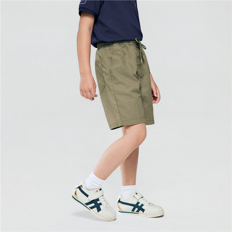 Junior's Cotton Twill Drawstring Shorts with Elastic Waist - Image 3