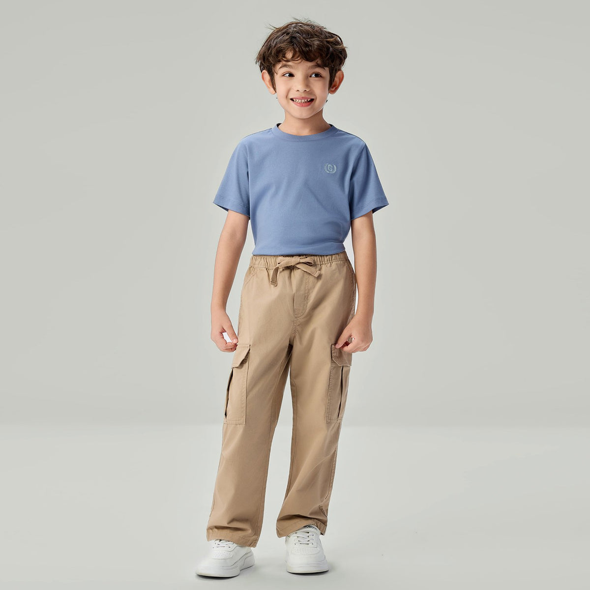 Junior's Relaxed Straight Elastic Waist Pants - Image 1
