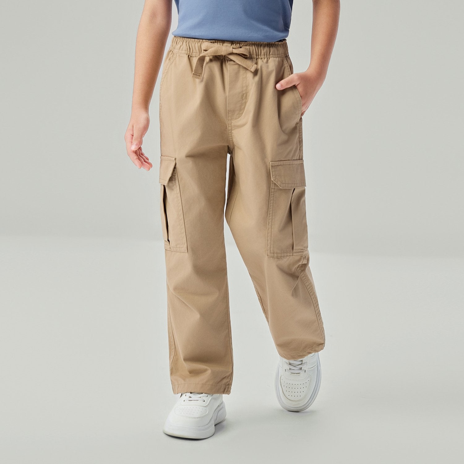 Junior's Relaxed Straight Elastic Waist Pants - Image 3