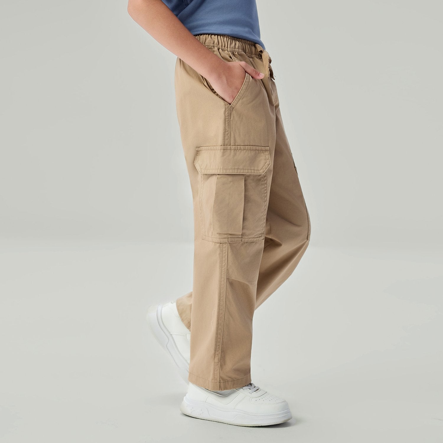 Junior's Relaxed Straight Elastic Waist Pants - Image 4