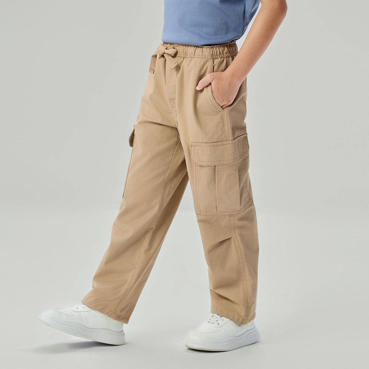 Junior's Relaxed Straight Elastic Waist Pants - Image 5