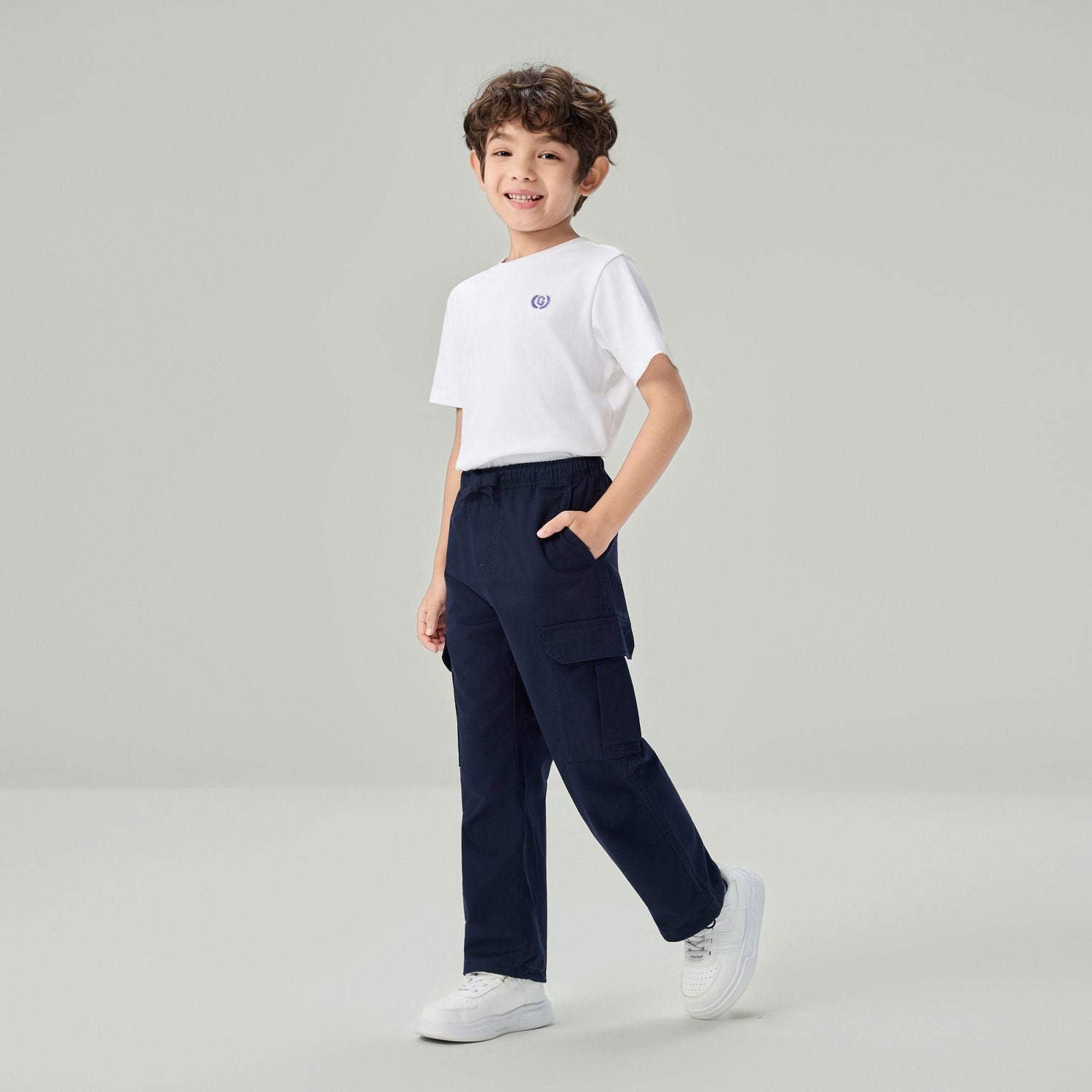 Junior's Relaxed Straight Elastic Waist Pants - Image 1