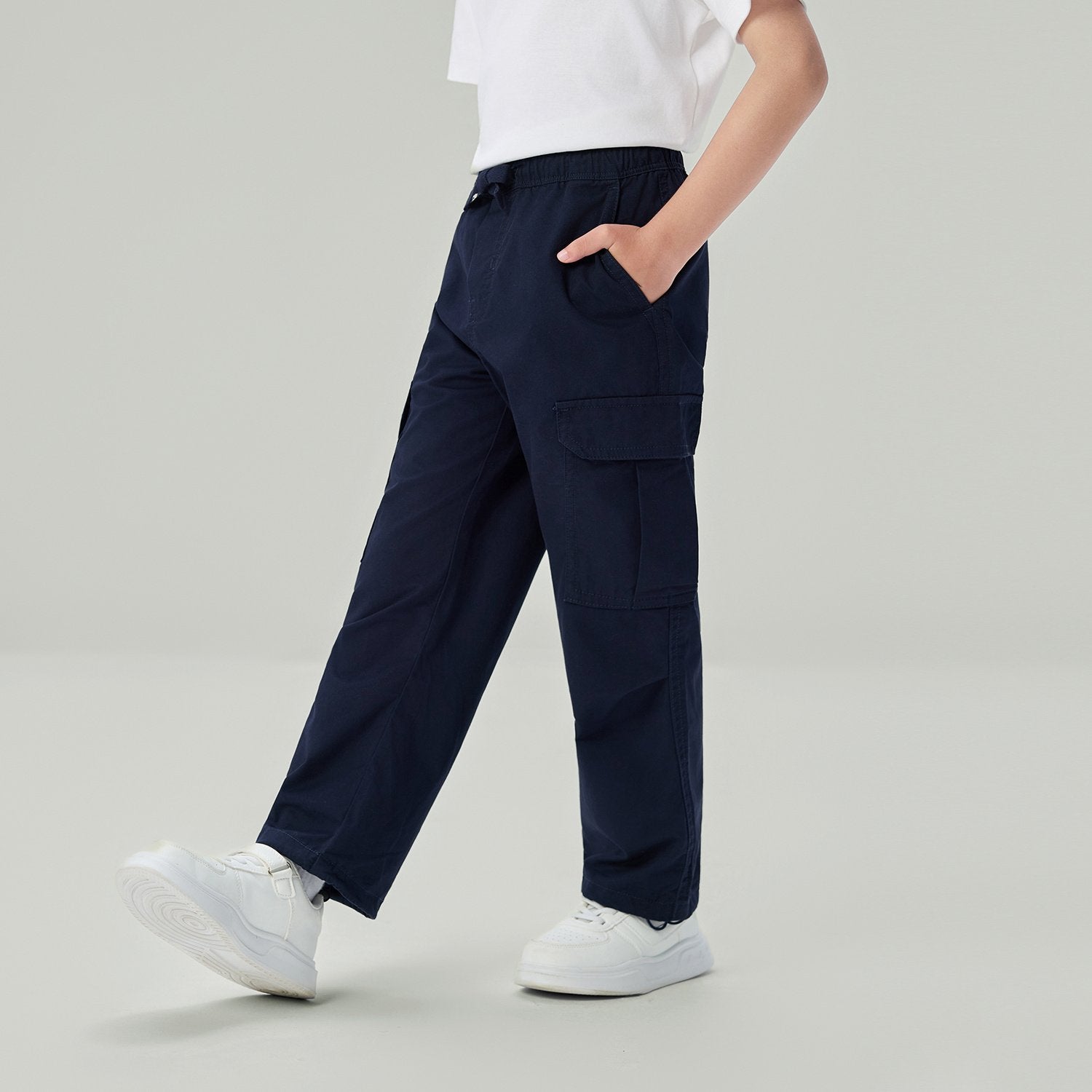 Junior's Relaxed Straight Elastic Waist Pants - Image 2
