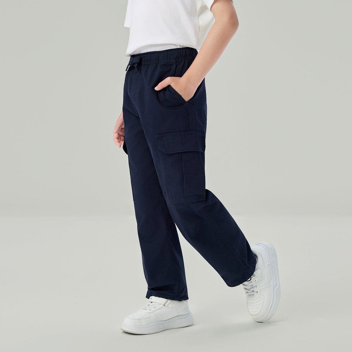 Junior's Relaxed Straight Elastic Waist Pants - Image 3