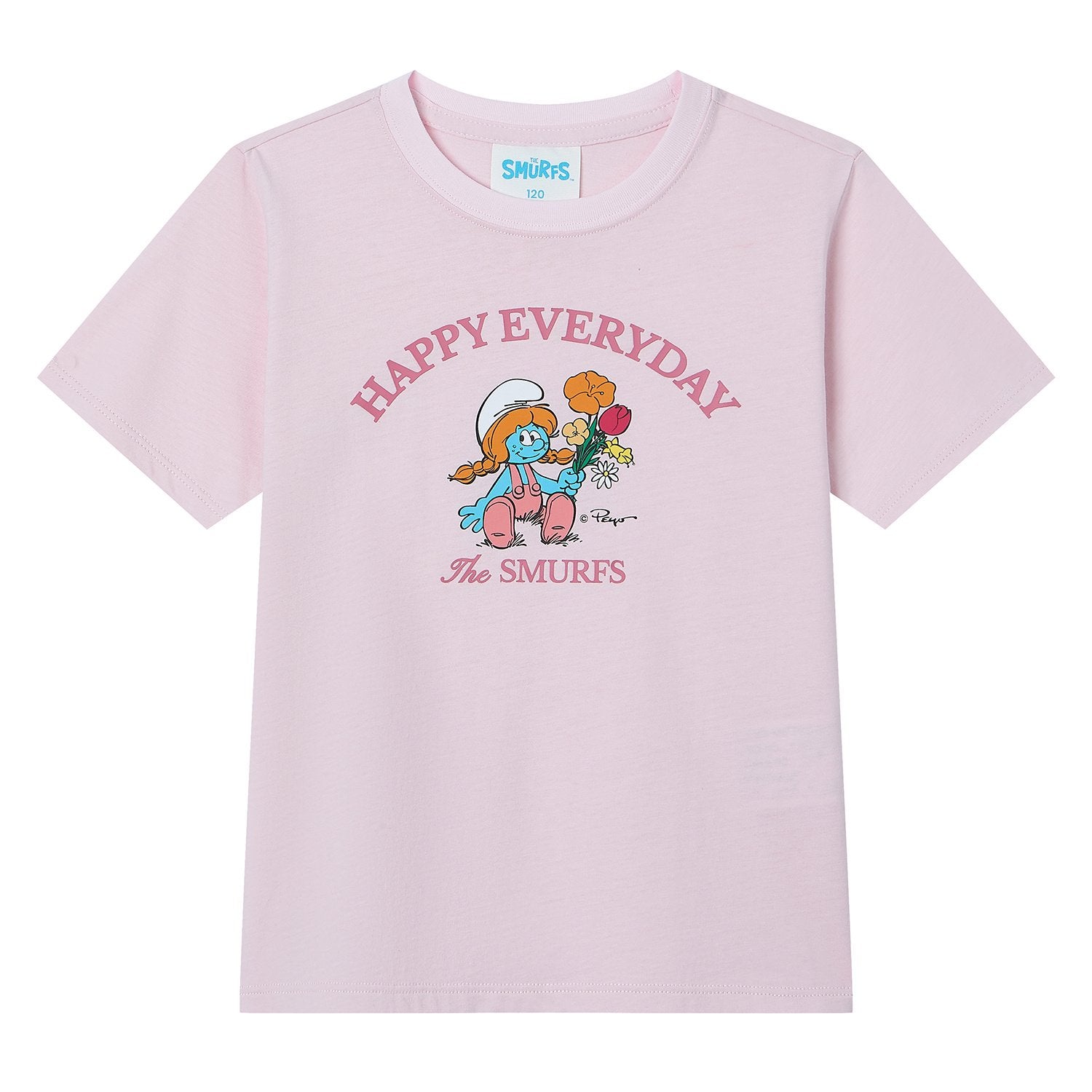 Junior's Relaxed Fit Smurfs Print Crew Neck Tee - Image 6