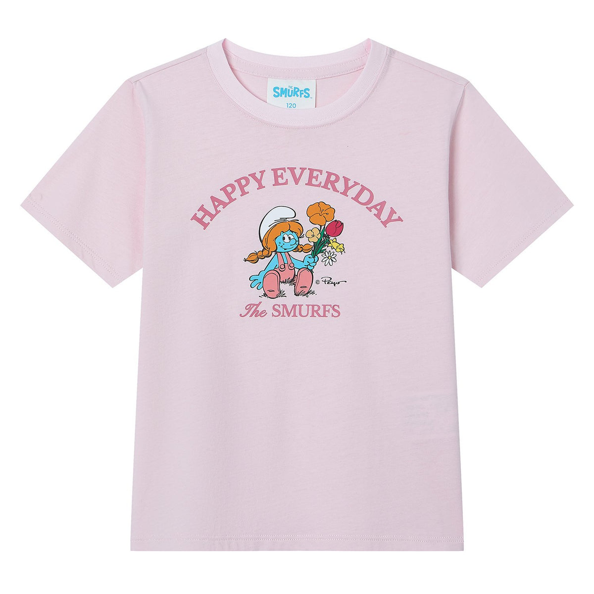 Junior's Relaxed Fit Smurfs Print Crew Neck Tee - Image 6