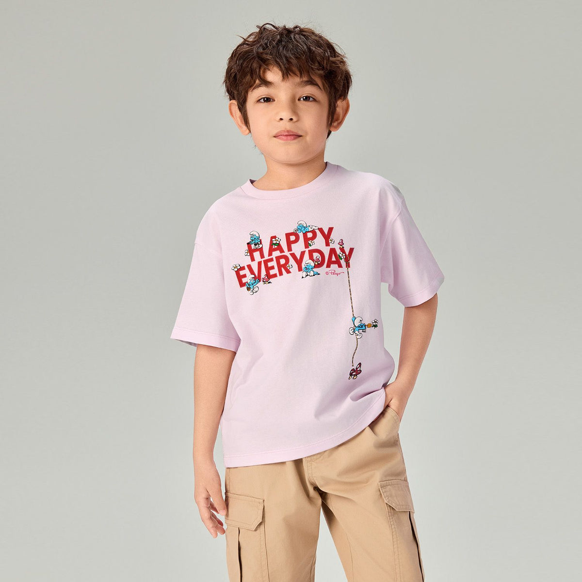 Junior's Relaxed Fit Smurfs Print Crew Neck Tee - Image 3