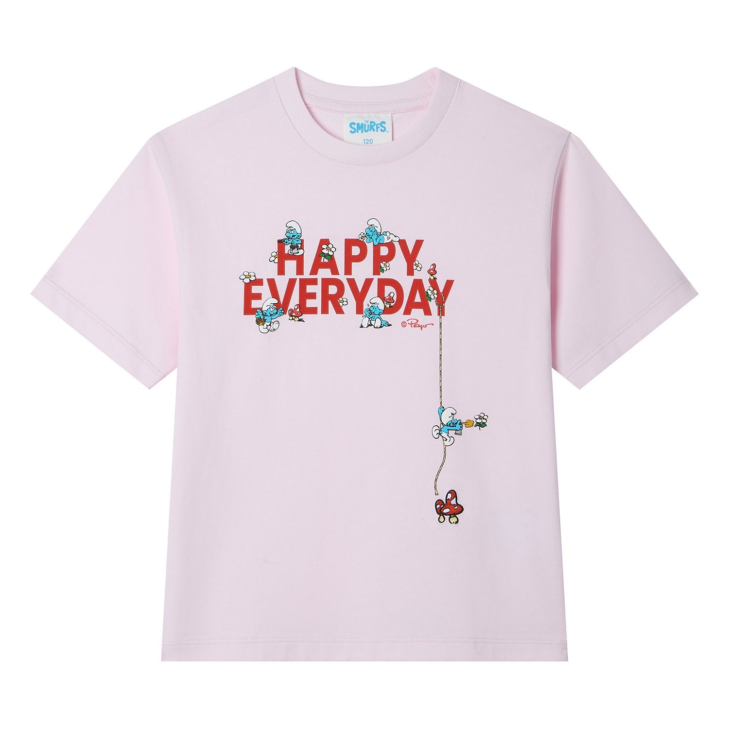 Junior's Relaxed Fit Smurfs Print Crew Neck Tee - Image 8