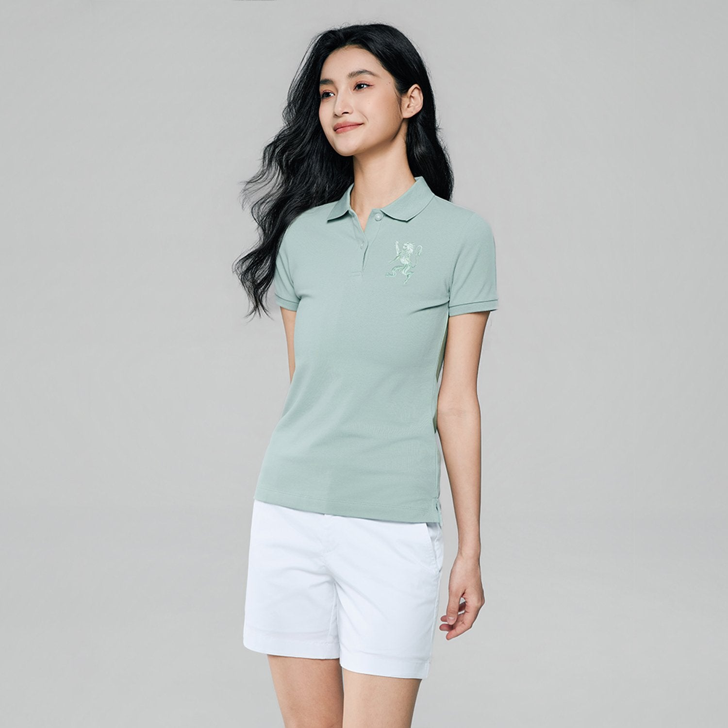 Women's Slim Fit Embroidered 3D Lion Polo - Image 2